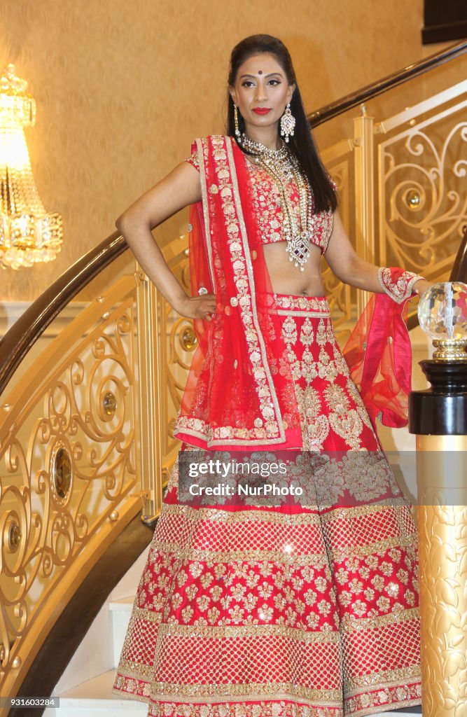 Indian model wearing an exquisite bridal lehenga