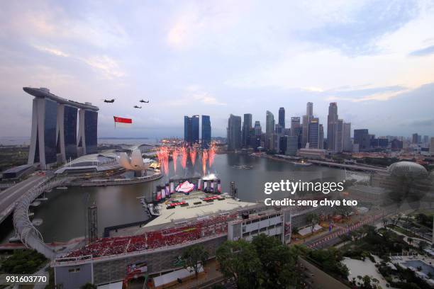 singapore national day parade - singapore national flag stock pictures, royalty-free photos & images