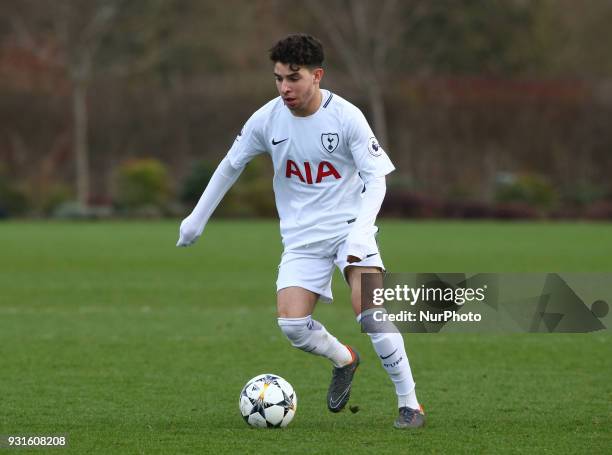 Tottenham Hotspur U19s Samuel Shashoua during UEFA Youth League - Quarter - Final match between Tottenham Hotspur U19s and FC Porto U19s at Tottenham...