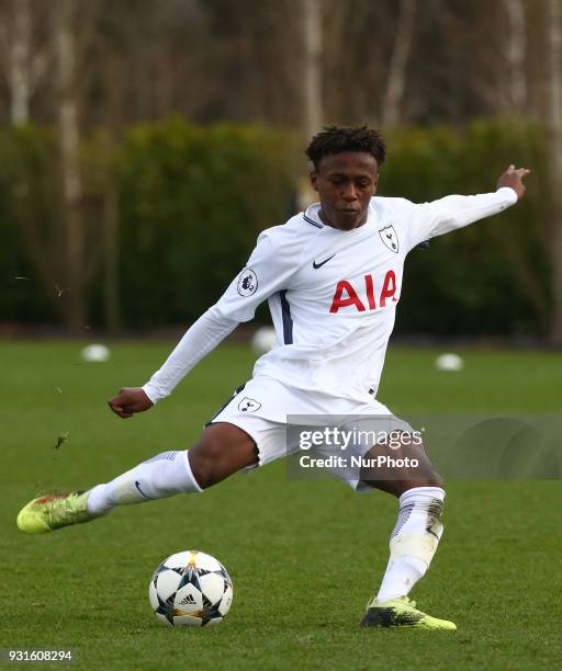 Tottenham Hotspur U19s Tariq Hinds during UEFA Youth League - Quarter - Final match between Tottenham Hotspur U19s and FC Porto U19s at Tottenham...