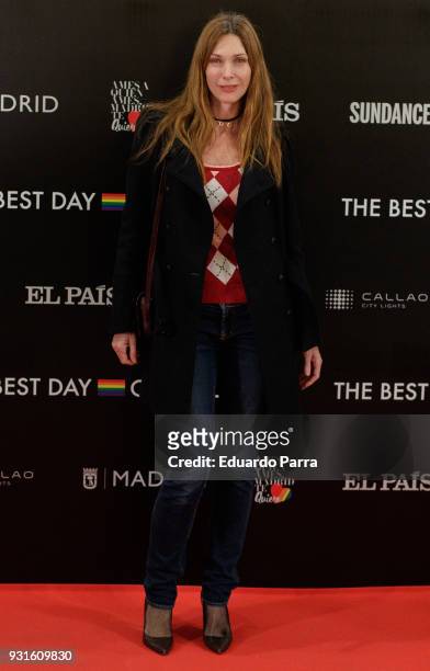 Model Cristina Piaget attends the 'The Best Day of My Life' premiere at Callao cinema on March 13, 2018 in Madrid, Spain.