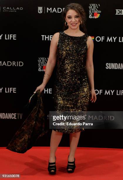 Actress Yohana Cobo attends the 'The Best Day of My Life' premiere at Callao cinema on March 13, 2018 in Madrid, Spain.