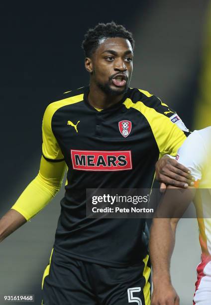 Semi Ajayi of Rotherham United in action during the Sky Bet League One match between Milton Keynes Dons and Rotherham United at StadiumMK on March...