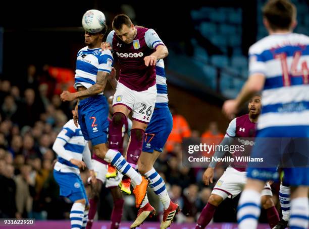 John Terry of Aston Villa during the Sky Bet Championship match between Aston Villa and Queens Park Rangers at Villa Park on March 13, 2018 in...