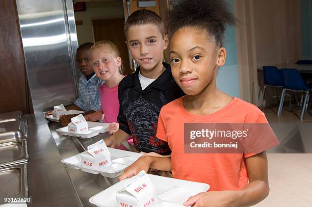 cafeteria school lunch line - milk carton stock pictures, royalty-free photos & images