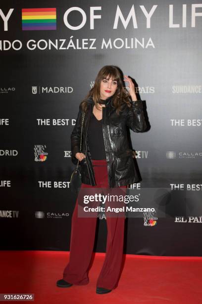 Actress Irena Arcos attends 'The Best Day Of My Life' Madrid premiere at Callao cinema on March 13, 2018 in Madrid, Spain.