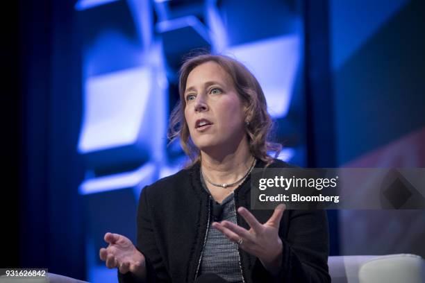 Susan Wojcicki, chief executive officer of YouTube Inc., speaks during a keynote session at the South By Southwest conference in Austin, Texas, U.S.,...