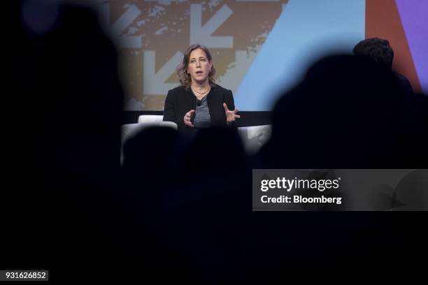 Susan Wojcicki, chief executive officer of YouTube Inc., speaks during a keynote session at the South By Southwest conference in Austin, Texas, U.S.,...