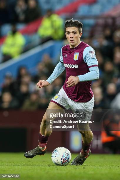 Aston Villa's Jack Grealish breaks during the Sky Bet Championship match between Aston Villa and Queens Park Rangers at Villa Park on March 13, 2018...