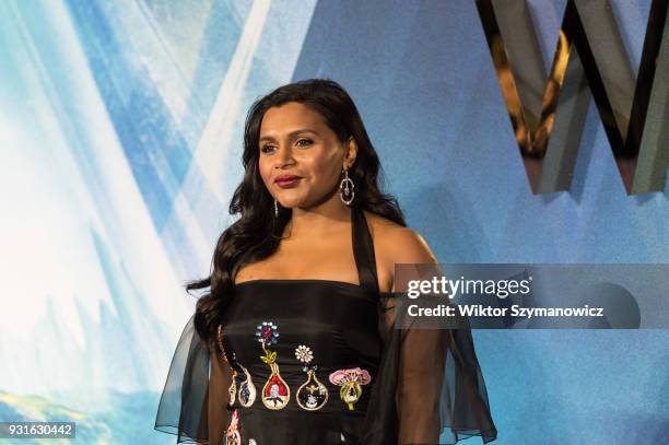 Mindy Kaling arrives for the European film premiere of 'A Wrinkle in Time' at the BFI Imax cinema in the South Bank district of London. March 13,...