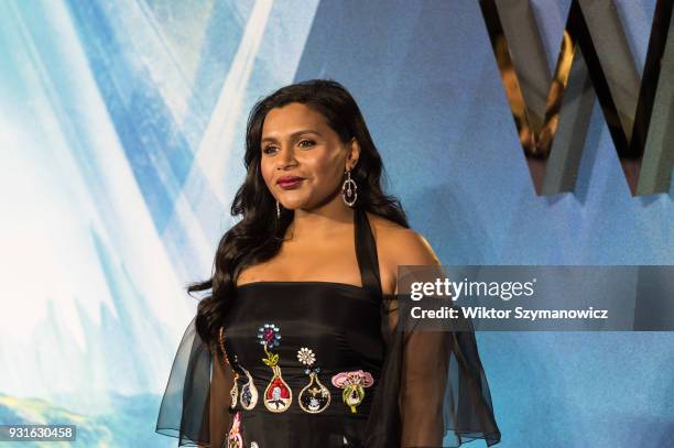 Mindy Kaling arrives for the European film premiere of 'A Wrinkle in Time' at the BFI Imax cinema in the South Bank district of London. March 13,...