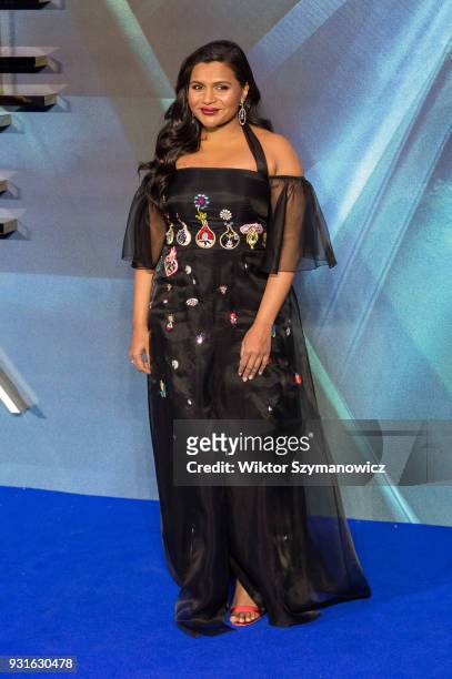 Mindy Kaling arrives for the European film premiere of 'A Wrinkle in Time' at the BFI Imax cinema in the South Bank district of London. March 13,...