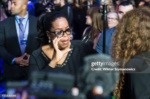 Oprah Winfrey arrives for the European film premiere of 'A Wrinkle in Time' at the BFI Imax cinema in the South Bank district of London. March 13,...