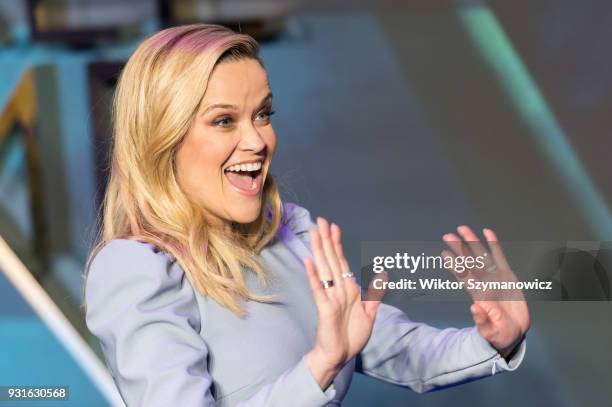 Reese Witherspoon arrives for the European film premiere of 'A Wrinkle in Time' at the BFI Imax cinema in the South Bank district of London. March...