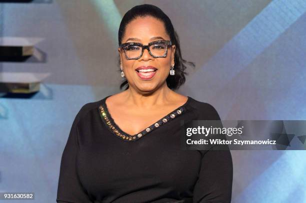 Oprah Winfrey arrives for the European film premiere of 'A Wrinkle in Time' at the BFI Imax cinema in the South Bank district of London. March 13,...