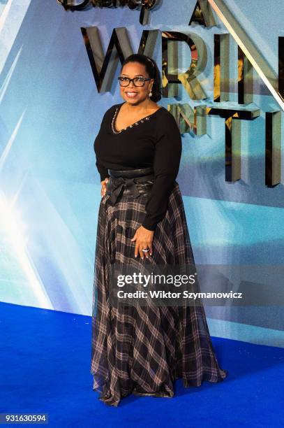 Oprah Winfrey arrives for the European film premiere of 'A Wrinkle in Time' at the BFI Imax cinema in the South Bank district of London. March 13,...