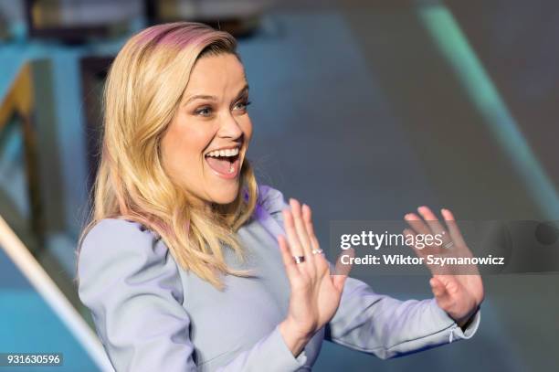 Reese Witherspoon arrives for the European film premiere of 'A Wrinkle in Time' at the BFI Imax cinema in the South Bank district of London. March...