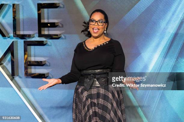 Oprah Winfrey arrives for the European film premiere of 'A Wrinkle in Time' at the BFI Imax cinema in the South Bank district of London. March 13,...