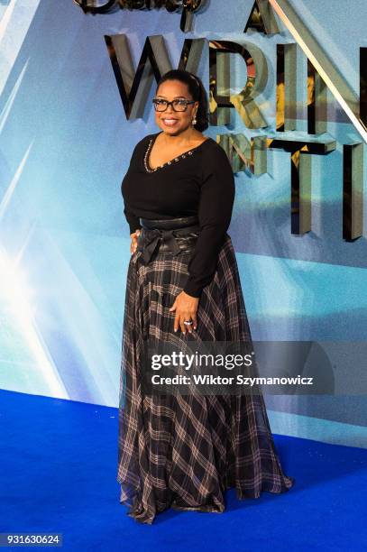 Oprah Winfrey arrives for the European film premiere of 'A Wrinkle in Time' at the BFI Imax cinema in the South Bank district of London. March 13,...