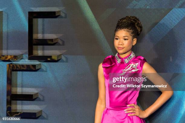 Storm Reid arrives for the European film premiere of 'A Wrinkle in Time' at the BFI Imax cinema in the South Bank district of London. March 13, 2018...