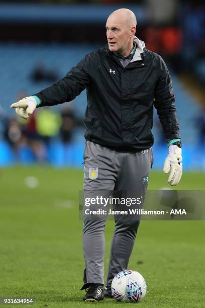 Aston Villa Goalkeeping coach Gary Walsh during the Sky Bet Championship match between Aston Villa and Queens Park Rangers at Villa Park on March 13,...