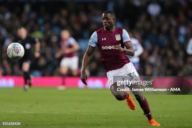 Keinan Davis of Aston Villa during the Sky Bet Championship match between Aston Villa and Queens Park Rangers at Villa Park on March 13, 2018 in...