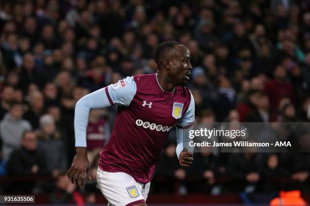 Albert Adomah of Aston Villa during the Sky Bet Championship match between Aston Villa and Queens Park Rangers at Villa Park on March 13, 2018 in...