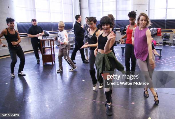 Vanessa Hudgens with cast during the Broadway Center Stage Rehearsal for 'In the Heights' on March 13, 2018 at Baryshnikov Arts Center in New York...