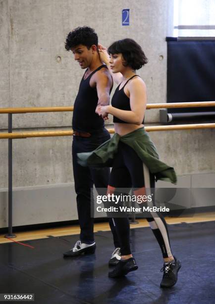 Carlos Gonzalez and Vanessa Hudgens with cast during the Broadway Center Stage Rehearsal for 'In the Heights' on March 13, 2018 at Baryshnikov Arts...