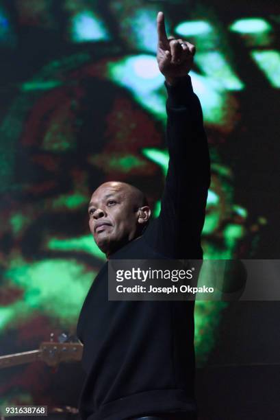 Dr. Dre performs at Brixton Academy on March 13, 2018 in London, England.