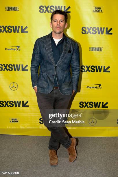 Ethan Hawke attends the premiere of "First Reformed" during SXSW at Elysium on March 13, 2018 in Austin, Texas.