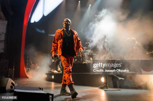 Anderson Paak performs at Brixton Academy on March 13, 2018 in London, England.