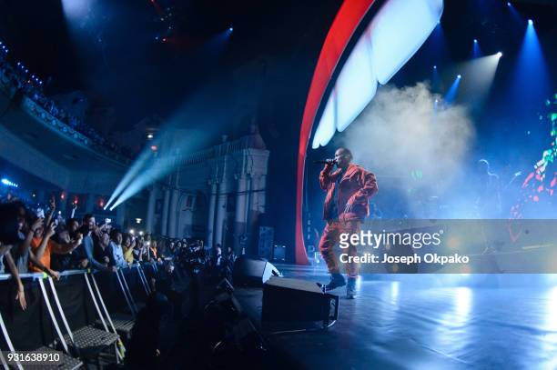 Anderson Paak performs at Brixton Academy on March 13, 2018 in London, England.