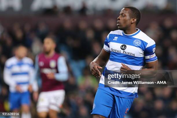 Nedum Onuoha of Queens Park Rangers during the Sky Bet Championship match between Aston Villa and Queens Park Rangers at Villa Park on March 13, 2018...