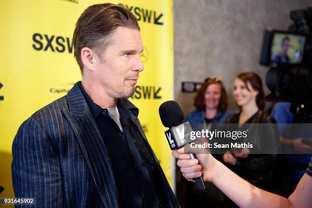 Ethan Hawke attends the premiere of "First Reformed" during SXSW at Elysium on March 13, 2018 in Austin, Texas.