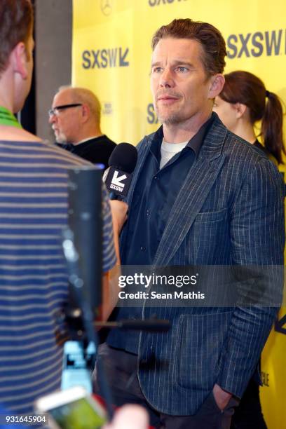 Ethan Hawke attends the premiere of "First Reformed" during SXSW at Elysium on March 13, 2018 in Austin, Texas.