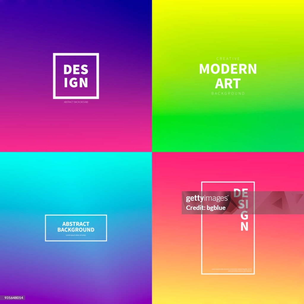 Set of abstract colorful gradient designs - Trendy background