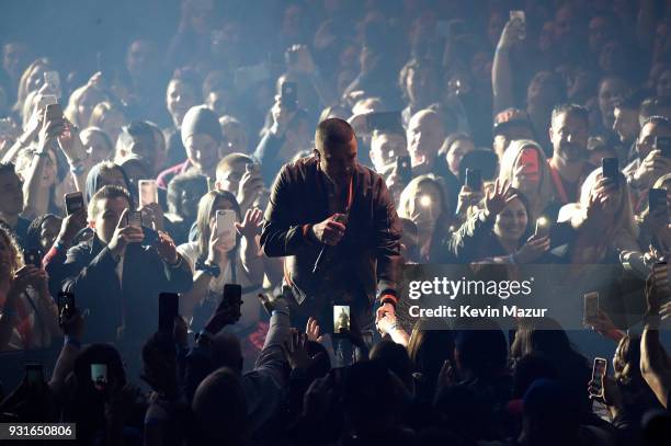 Justin Timberlake performs onstage during his "The Man Of The Woods" tour at Air Canada Centre on March 13, 2018 in Toronto, Canada.