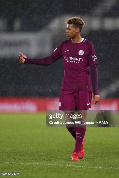 Felix Nmecha of Manchester City during the Premier League 2 match between Derby County and Manchester City on March 9, 2018 in Derby, England.