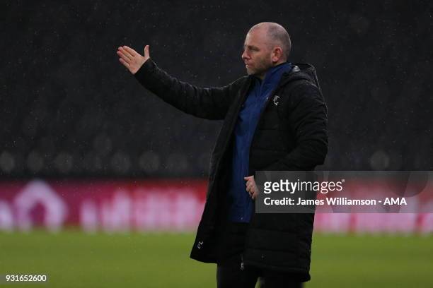 Derby County coach Kevin Phillips during the Premier League 2 match between Derby County and Manchester City on March 9, 2018 in Derby, England.