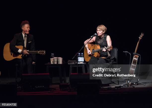 Lyle Lovett and Shawn Colvin live in concert at Bergen Performing Arts Center on March 13, 2018 in Englewood, New Jersey.