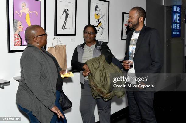 Guests mingle at Opening Act's 12th Annual Benefit Play Reading "Hear Me Here" At New World Stages on March 13, 2018 in New York City.