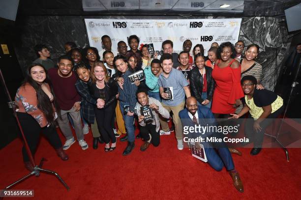 Cast and students attend Opening Act's 12th Annual Benefit Play Reading "Hear Me Here" At New World Stages on March 13, 2018 in New York City.