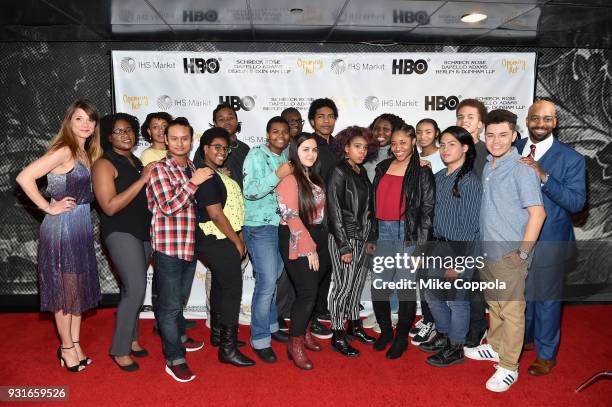 Students attend Opening Act's 12th Annual Benefit Play Reading "Hear Me Here" At New World Stages on March 13, 2018 in New York City.