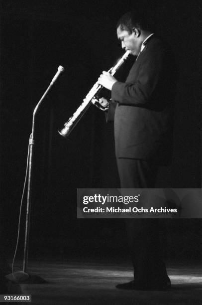 Jazz musician John Coltrane performs live circa 1959 in West Germany.