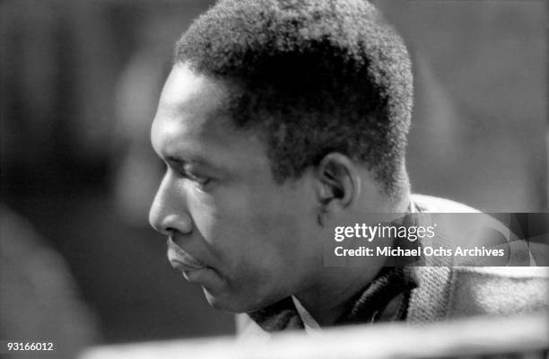 Jazz musician John Coltrane performs live on a show broadcast from a TV station in Baden-Baden in 1961 in West Germany.
