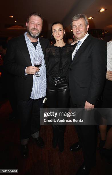 Karl-Heinz Mueller , Anita Tillmann and Berlin Mayor Klaus Wowereit attend the IHT Luxury Conference cocktail by IMG at Grill Royal on November 17,...