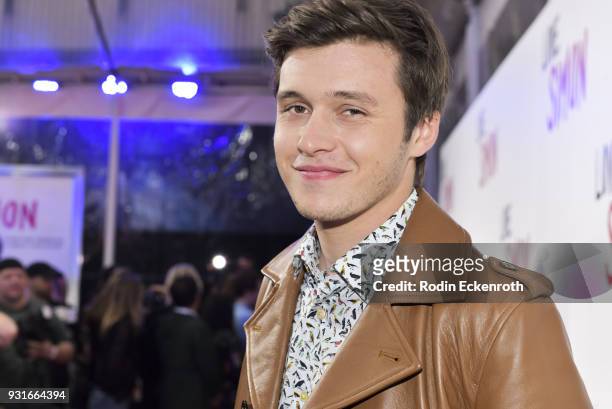 Actor Nick Robinson attends a special screening of 20th Century Fox's "Love, Simon" at Westfield Century City on March 13, 2018 in Los Angeles,...