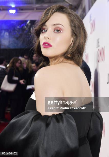 Actress Katherine Langford attends a special screening of 20th Century Fox's "Love, Simon" at Westfield Century City on March 13, 2018 in Los...