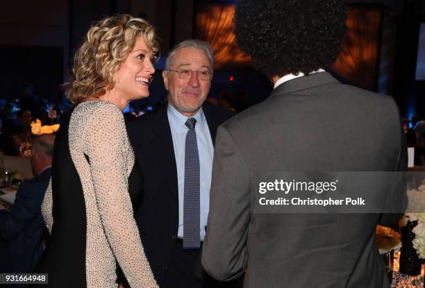 Teri Polo and Robert De Niro speak in the audience during A Legacy Of Changing Lives presented by the Fulfillment Fund at The Ray Dolby Ballroom at...